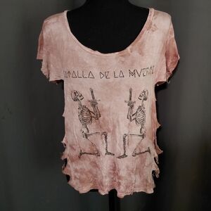 Urban Outfitters Day Dreamer LA Cut Out Grunge Shirt Size Medium